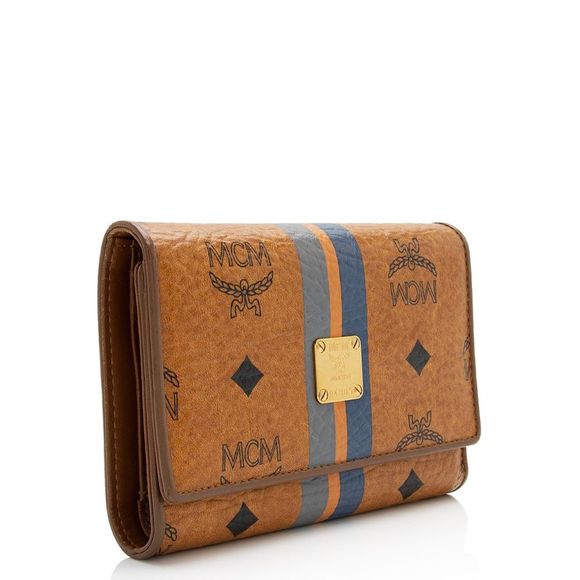 MCM Vintage Visetos Stripe Tri-Fold Wallet - Picture 2 of 14